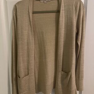 LOFT gold Open-Front Cardigan